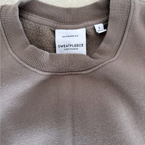 Aritzia Cozy Fleece Crewneck AND jogging pants Taupe